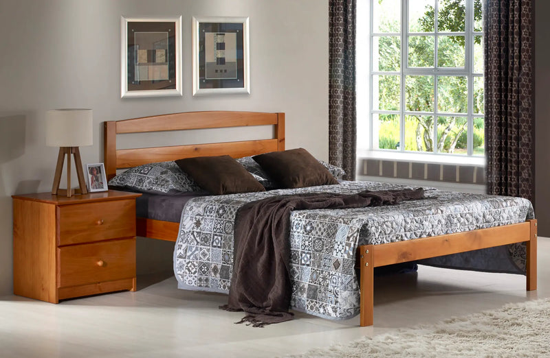 SPECIAL - Twin Bed w/2 Side Storage Drawers - PECAN