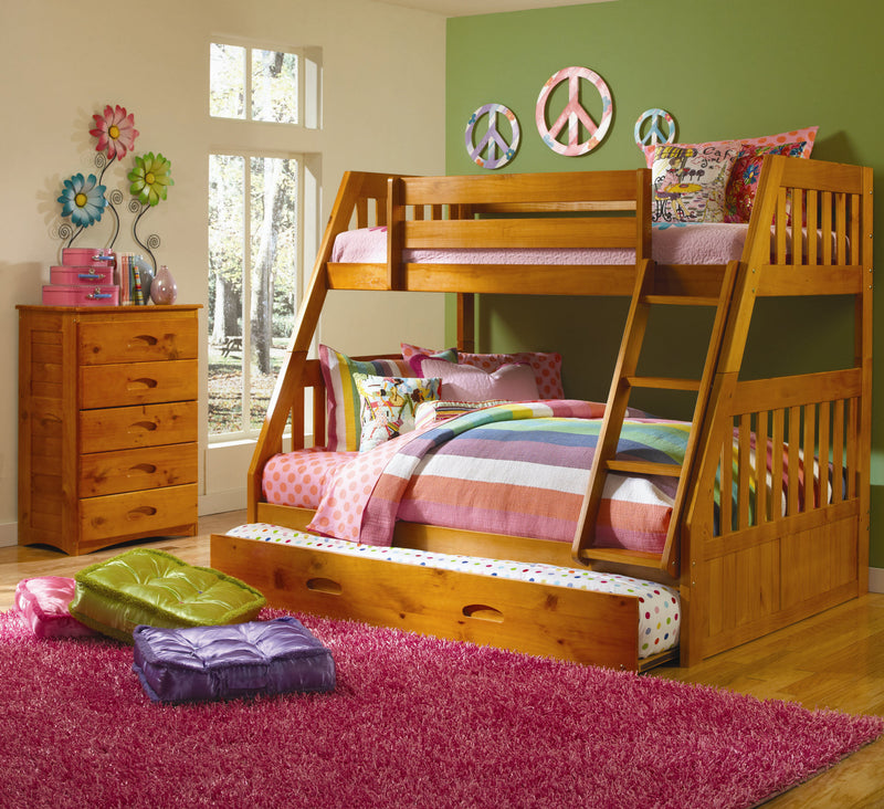 DS Twin/Full Bunk Bed - HONEY