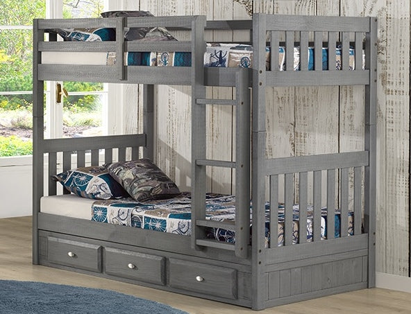 Twin/Twin Charcoal Bunk Bed Only