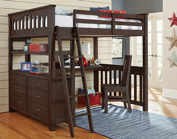 Hillsdale Furniture Full Highland Loft Bed w/Desk - Espresso