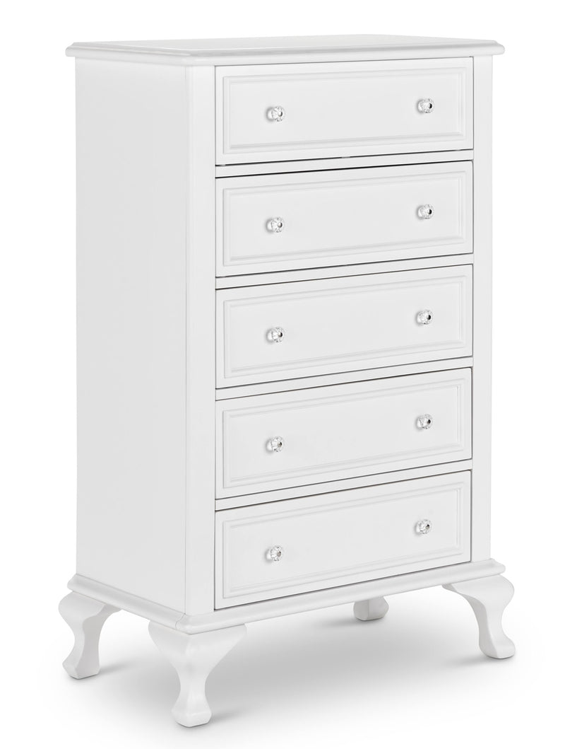 5 drawer white chest of drawers