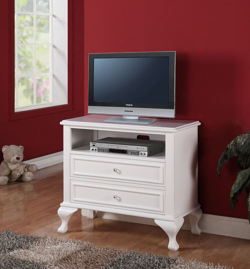 white media chest / tv stand with 2 drawers