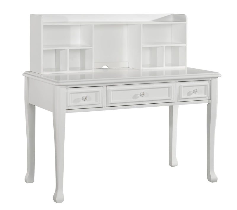 white desk with optional hutch