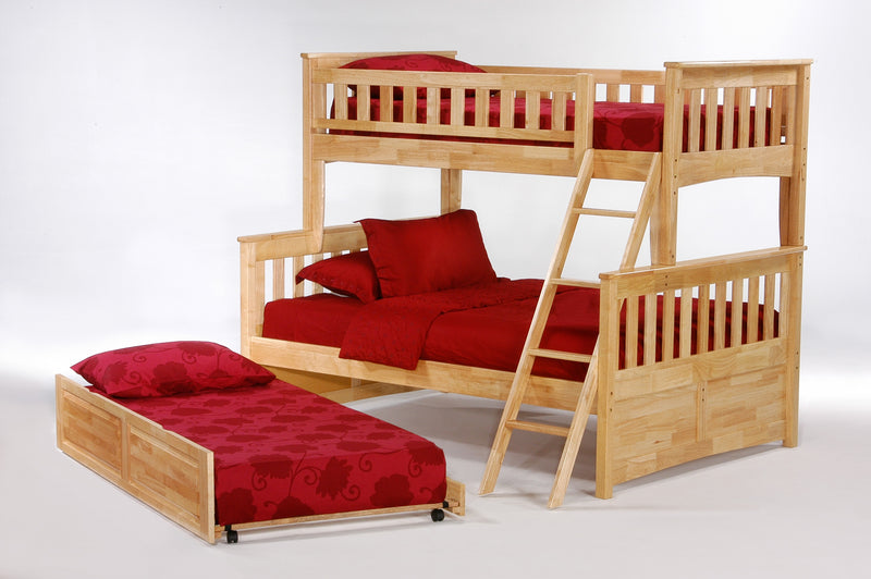 Twin over Full Bunk Bed w/Optional Trundle Unit in Natural