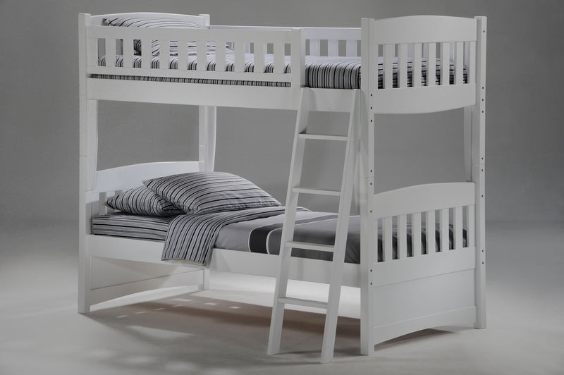 Twin over Twin Bunk Bed in White