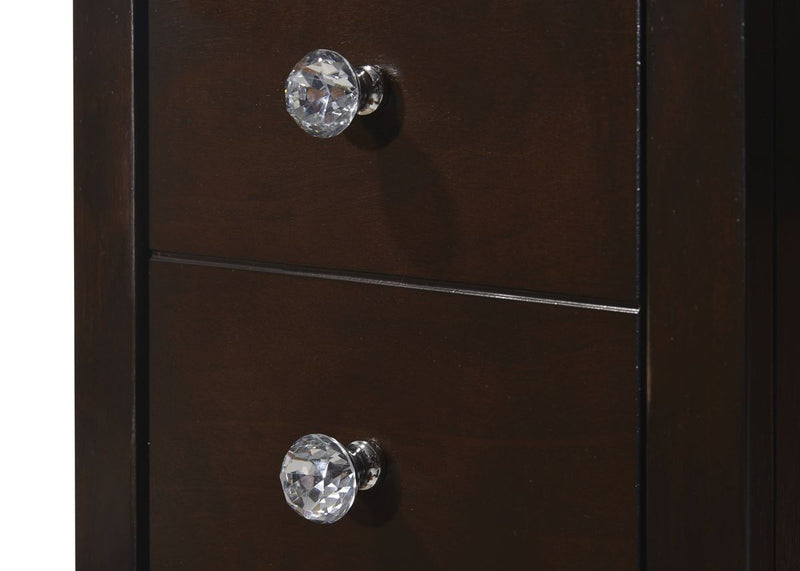 close up of crystal-like knobs