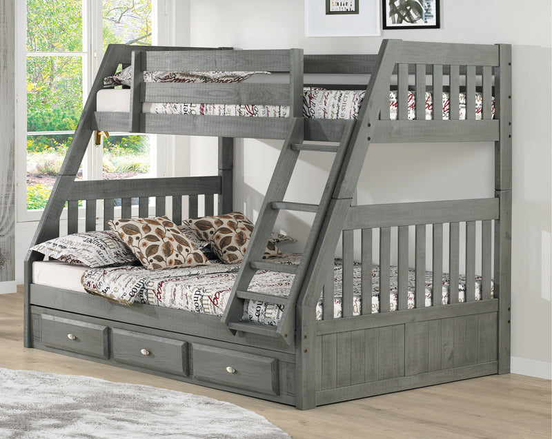 DS Twin/Full Bunk Bed - GRAY