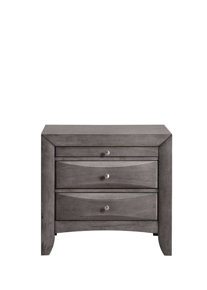 grey nightstand with drawers