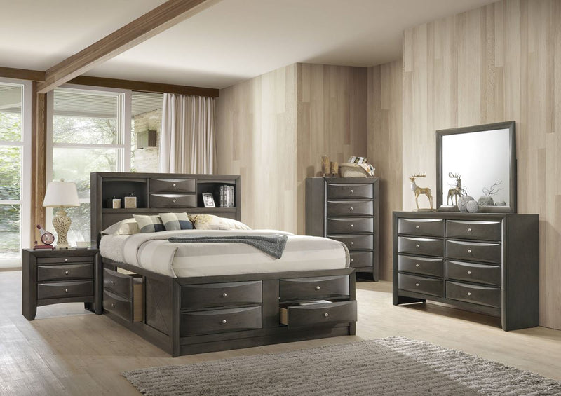 Grey queen size captains bed with storage