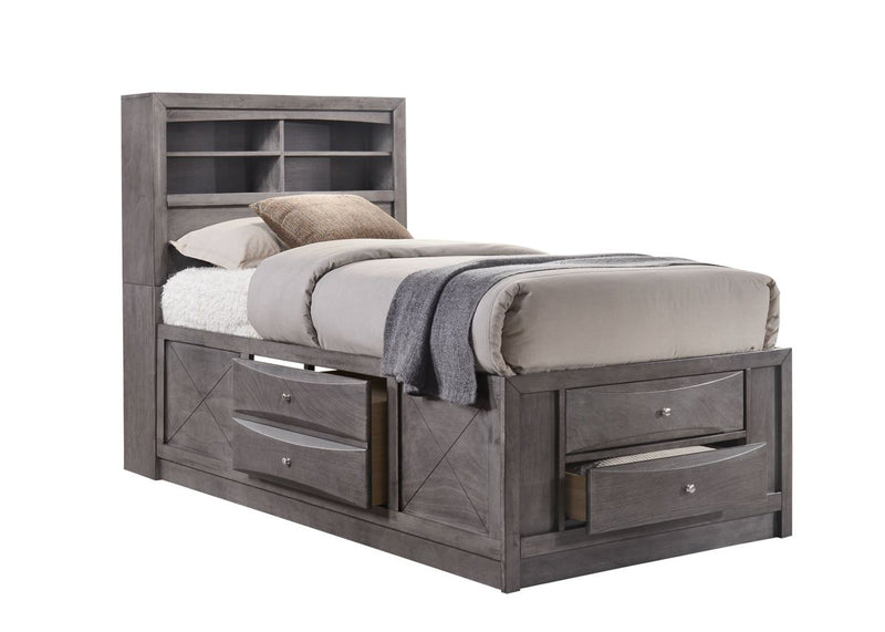 Grey captains bed with storage
