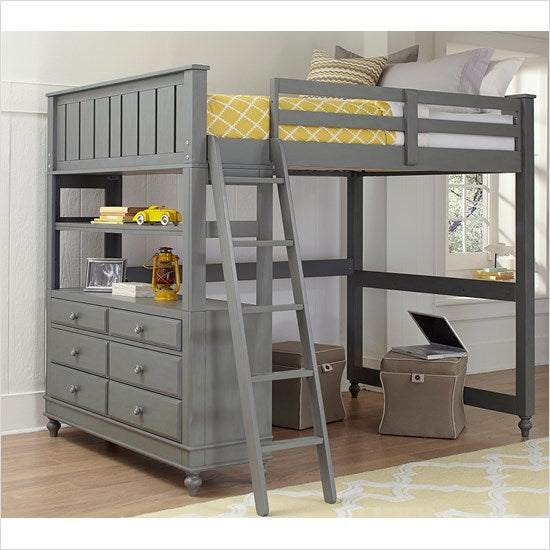 Hillsdale Furniture Full Lakehouse Loft Bed - Gray