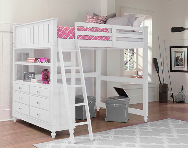 Hillsdale Furniture Full Lakehouse Loft Bed - White