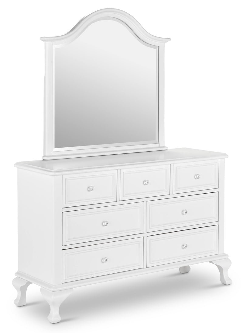white dresser with optional mirror