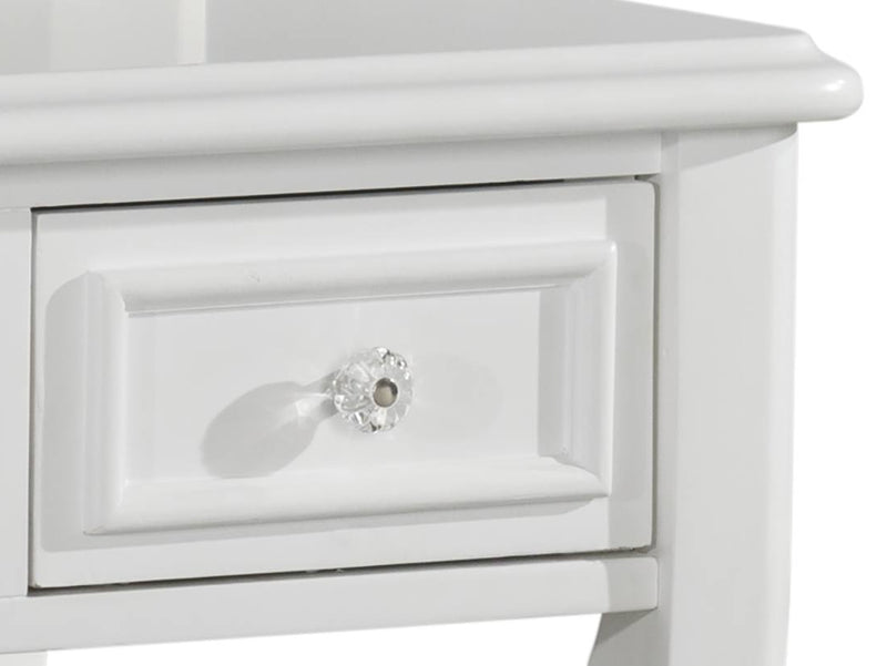 white desk drawer detail