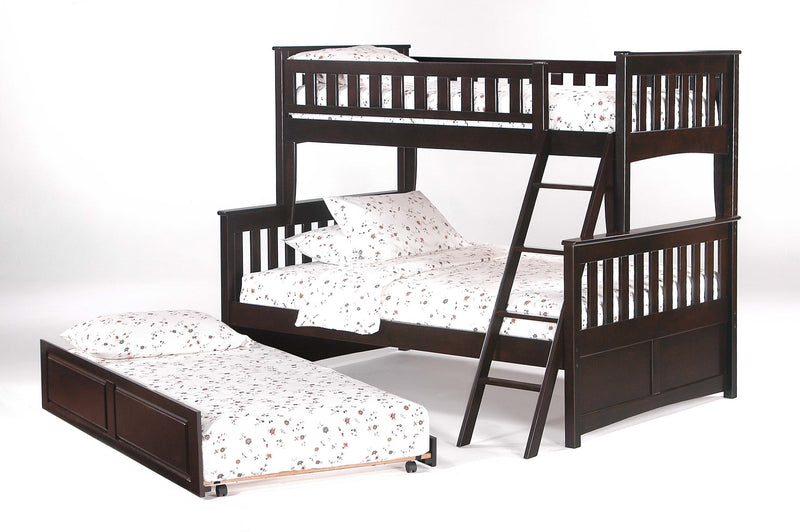 Twin over Full Bed in Chocolate w/Optional Trundle Unit