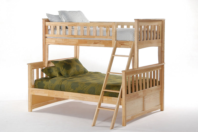 Twin over Full Bunk Bed in Natural