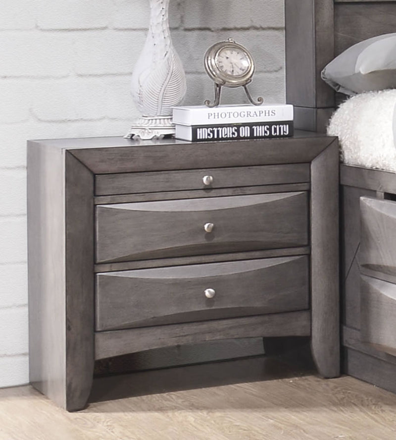 grey nightstand with drawers